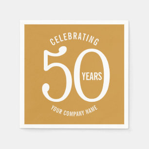Serviette En Papier 50 ans de fête d'anniversaire d'entreprise d'or