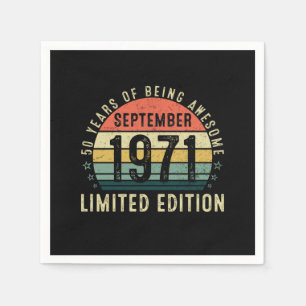 Serviette En Papier 50 ans d'être génial Septembre Anniversaire