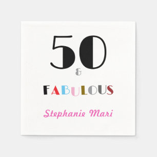 Serviette En Papier 50 ans et Fabuleux Art Déco Fête d'anniversaire 50