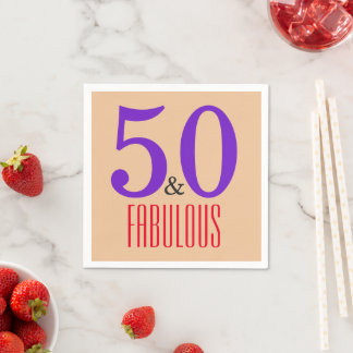 Serviette En Papier 50 ans et Fabuleux Chic Anniversaire de référence
