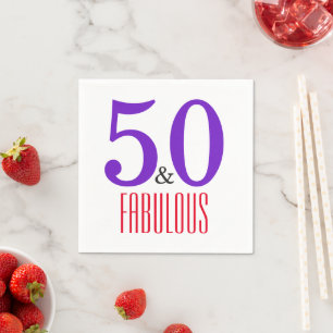 Serviette En Papier 50 ans et Fabuleux Chic Typographie Féminine d'Ann