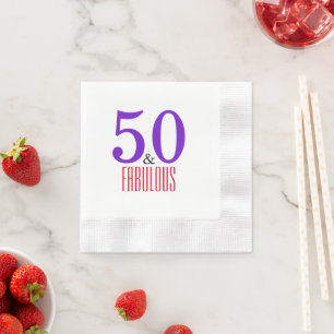 Serviette En Papier 50 ans et fabuleux : fête d'anniversaire minimalis
