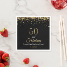 50 ans et fabuleux paillettes or et noir Anniversa