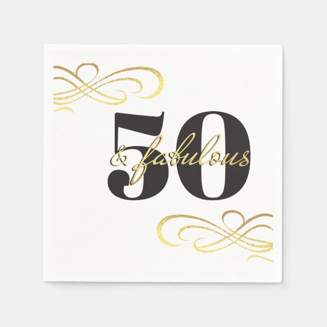Serviette En Papier 50 et fabuleuse fête du 50e anniversaire (Devant)