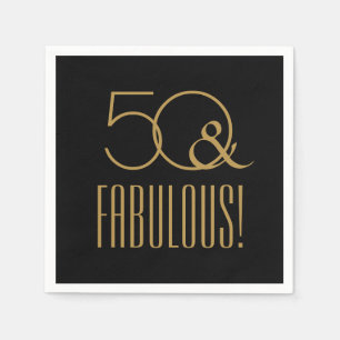 Serviette En Papier 50 ET FABULEUX ! 50e anniversaire de Black and Gol