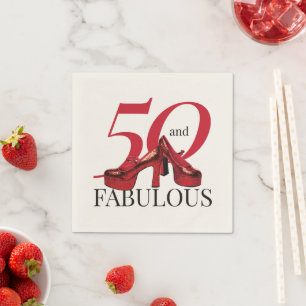 Serviette En Papier 50 et fabuleux 50e Anniversaire Document de fête