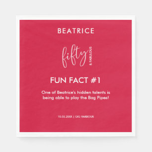 Serviette En Papier 50 et fabuleux 50e anniversaire Fun Fact