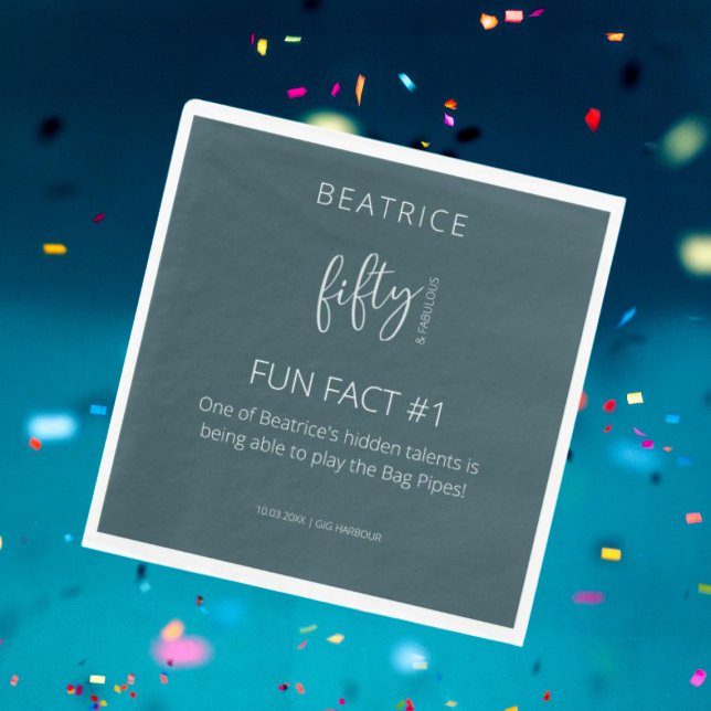 Serviette En Papier 50 et fabuleux 50e anniversaire Fun Fact (Créateur téléchargé)