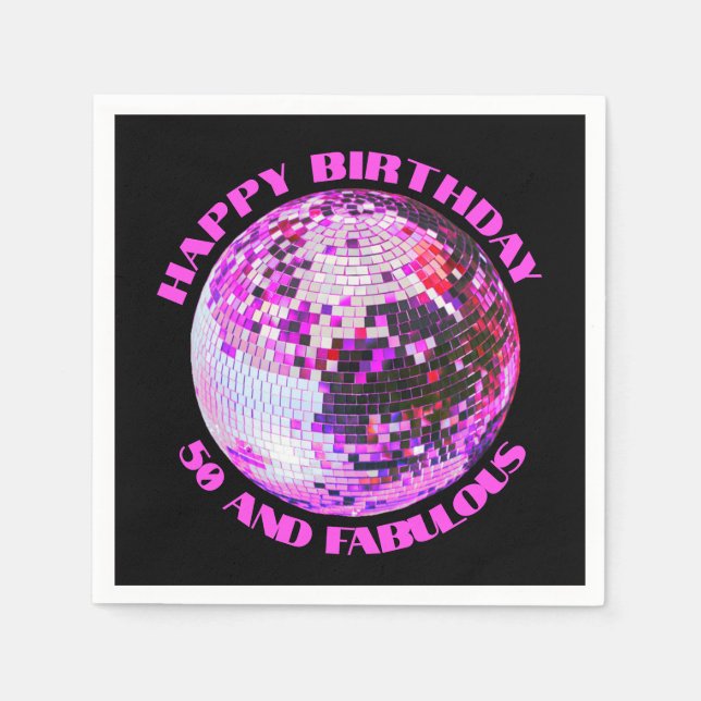 Serviette En Papier 50 et fabuleux anniversaire disco soirée de danse  (Devant)