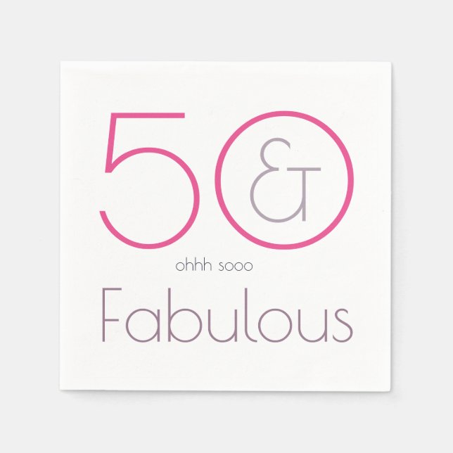 Serviette En Papier 50 et fabuleux Anniversaire Papier de fête serviet (Devant)