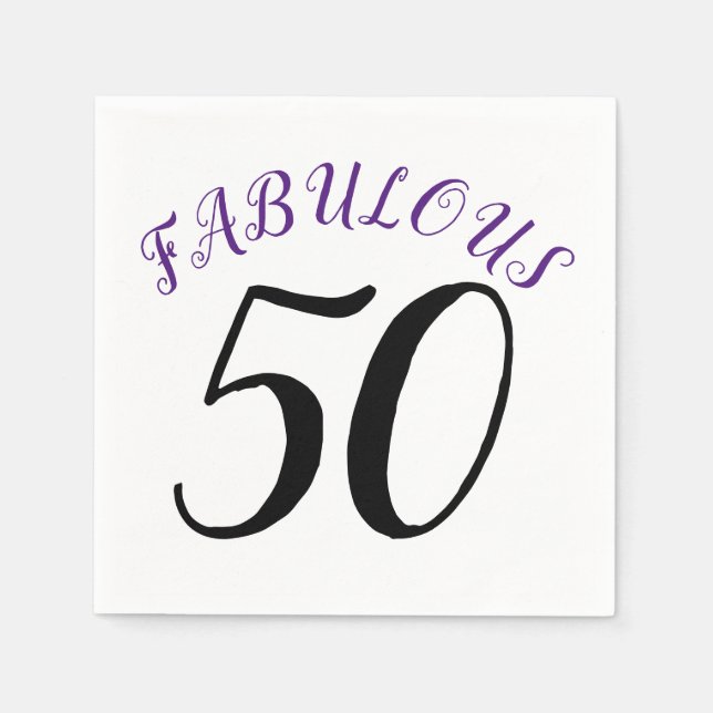 Serviette En Papier 50 et Fabuleux fête d'anniversaire (Devant)