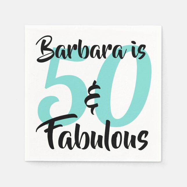 Serviette En Papier 50 et fabuleux fête d'anniversaire personnalisée (Devant)