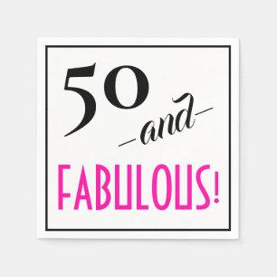 Serviette En Papier 50 et FABULEUX ! Retro 50th Birthday Party Paper