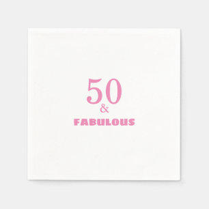 Serviette En Papier 50 Et Fabuleux Rose Stylish Anniversaire Party mig
