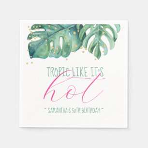 Serviette En Papier 50 et fabuleux thème tropical Anniversaire