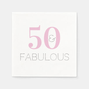 Serviette En Papier 50 et fabuleux   Typographie moderne Anniversaire 