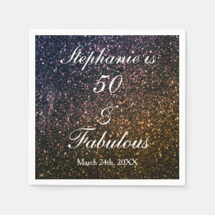 Serviette En Papier 50 Et Fabulous Birthday Gold Parties scintillant O