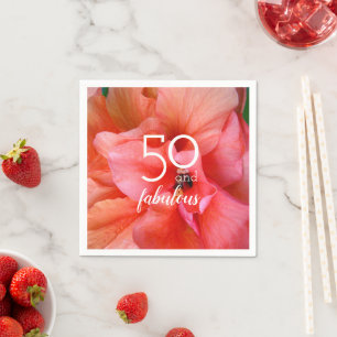 Serviette En Papier 50 et Fabulous Flower Photo Anniversday Party