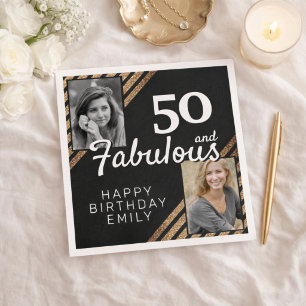 Serviette En Papier 50 et Fabulous Gold Parties scintillant 2 Photo 50