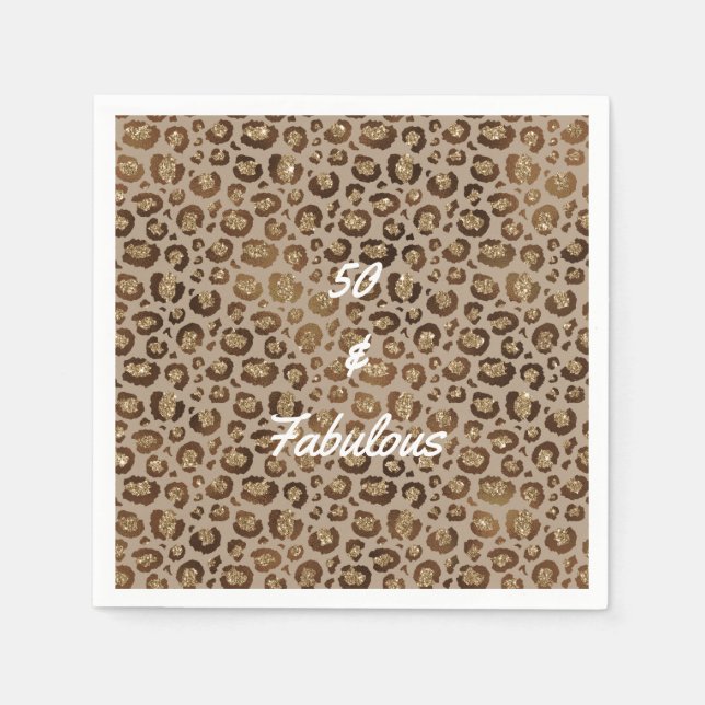 Serviette En Papier 50 et Fabulous Gold Parties scintillant Cheetah (Devant)