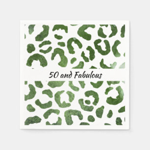 Serviette En Papier 50 et Fabulous Green Cheetah Imprimer Abstrait