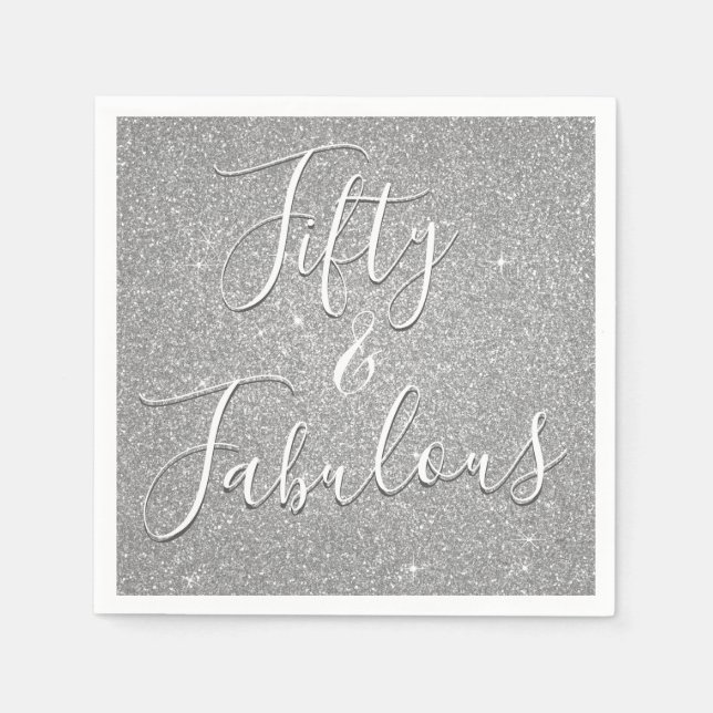 Serviette En Papier 50 et Fabulous Luxury Silver Parties scintillant (Devant)