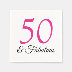 Serviette En Papier 50 et Fabulous Pink serviettes d'anniversaire