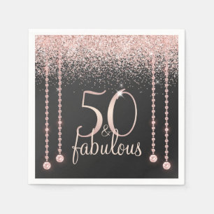 Serviette En Papier 50 et Fabulous Rose Gold Parties scintillant Diamo