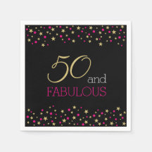 50 et Fabulous Stars et points de Confetti rose ch
