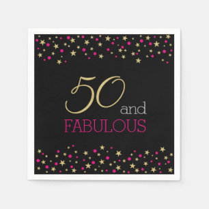 Serviette En Papier 50 étoiles et points Confetti roses chauds