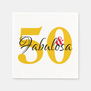 Serviette En Papier 50 & Fabuleux Anniversaire espagnol