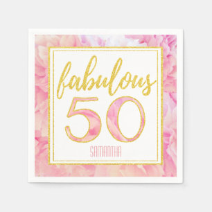 Serviette En Papier 50 fabuleux parties scintillantes roses sensibles