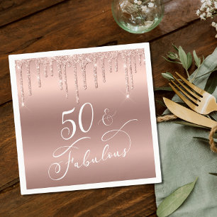 Serviette En Papier 50 Fabuleux Rose Gold Parties scintillant fête d'a