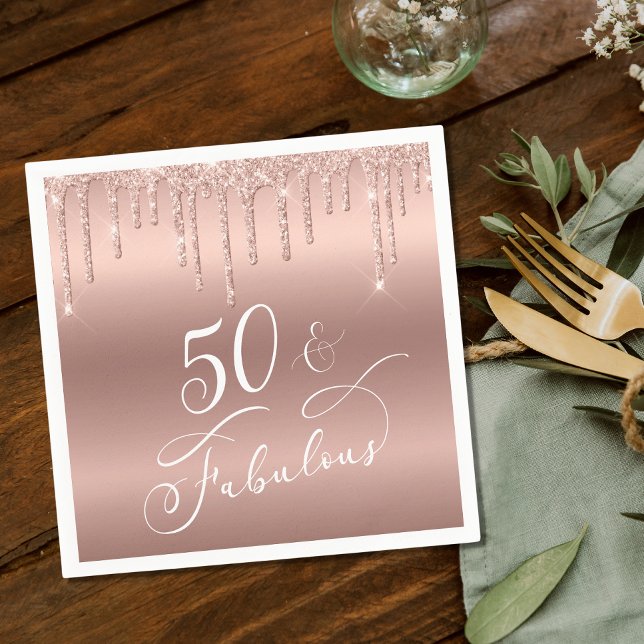 Serviette En Papier 50 Fabuleux Rose Gold Parties scintillant fête d'a (Créateur téléchargé)