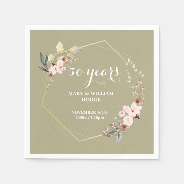 Serviette En Papier "50 Years of Forever: An Anniversary to Remember"  (Devant)