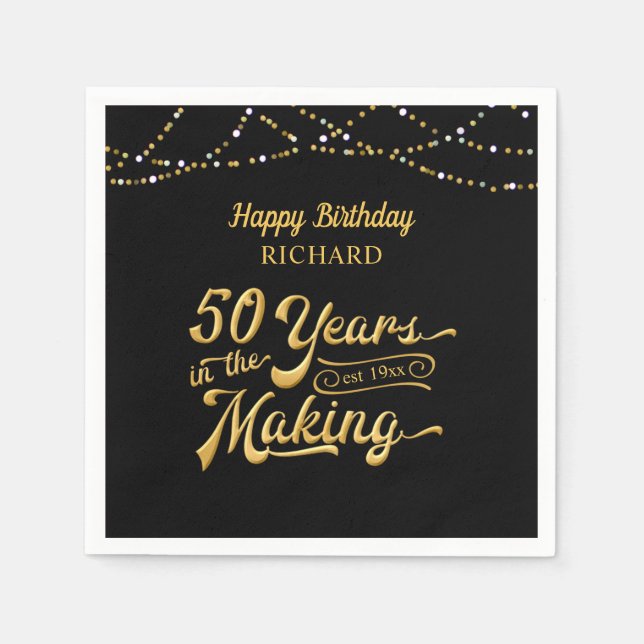 Serviette En Papier 50e anniversaire ANNÉES DANS LA rendre heureux ann (Devant)