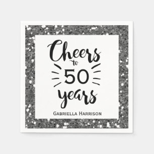 Serviette En Papier 50e anniversaire d'argent