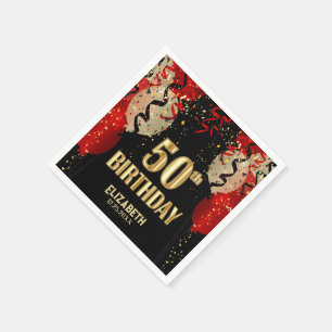 Serviette En Papier 50e anniversaire - 🎈 de ballons rouges