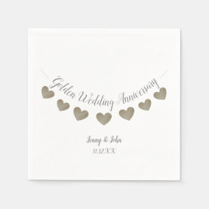 Serviette En Papier 50e anniversaire de Mariage d'or lapin blanc
