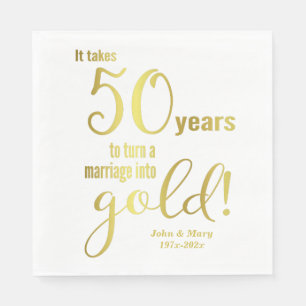 Serviette En Papier 50e anniversaire du Mariage
