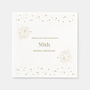 Serviette En Papier 50e anniversaire du Mariage de luxe Gold