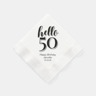 Serviette En Papier 50e anniversaire fête Bonjour 50