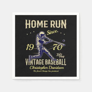 Serviette En Papier 50e anniversaire Né 1970 Vintage Baseball Hommes N