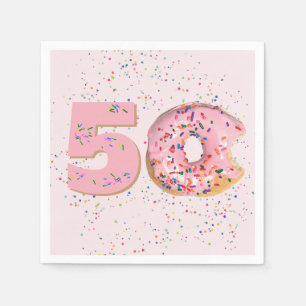 Serviette En Papier 50e anniversaire Pink Donut serviettes
