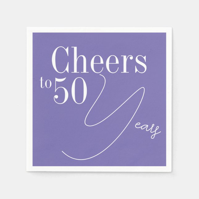 Serviette En Papier 50e anniversaire Soirée à 50 ans fête violette (Devant)