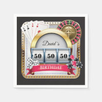 50e Casino Poker carte de jeu Anniversaire serviet