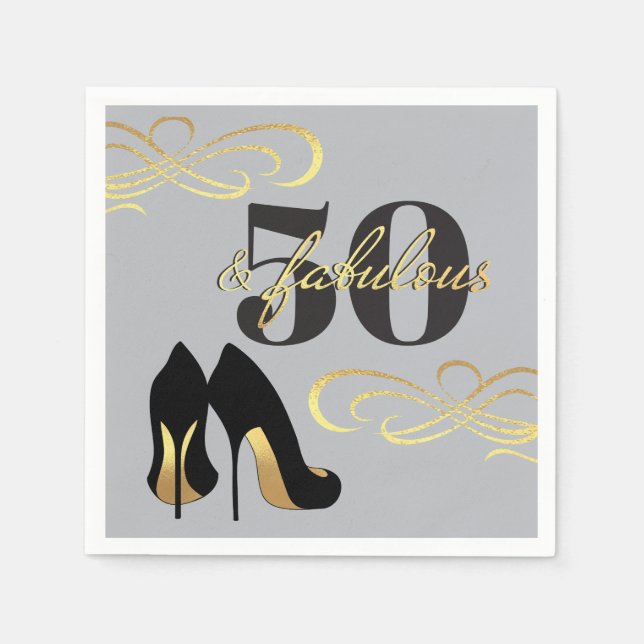 Serviette En Papier 50e fête d'anniversaire 50 et fabuleux (Devant)
