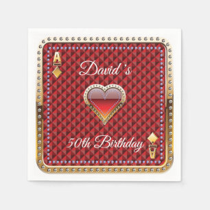 Serviette En Papier 50e Poker carte de jeu Casino Anniversaire serviet