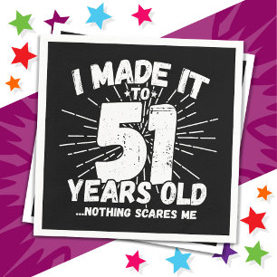 Serviette En Papier 51 Ans Mème Sarcastique drôle 51ème Anniversaire