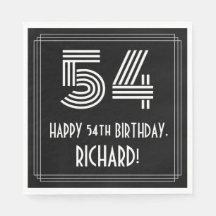 Serviette En Papier 54ème anniversaire : Art Déco Inspiré Look "54" + 